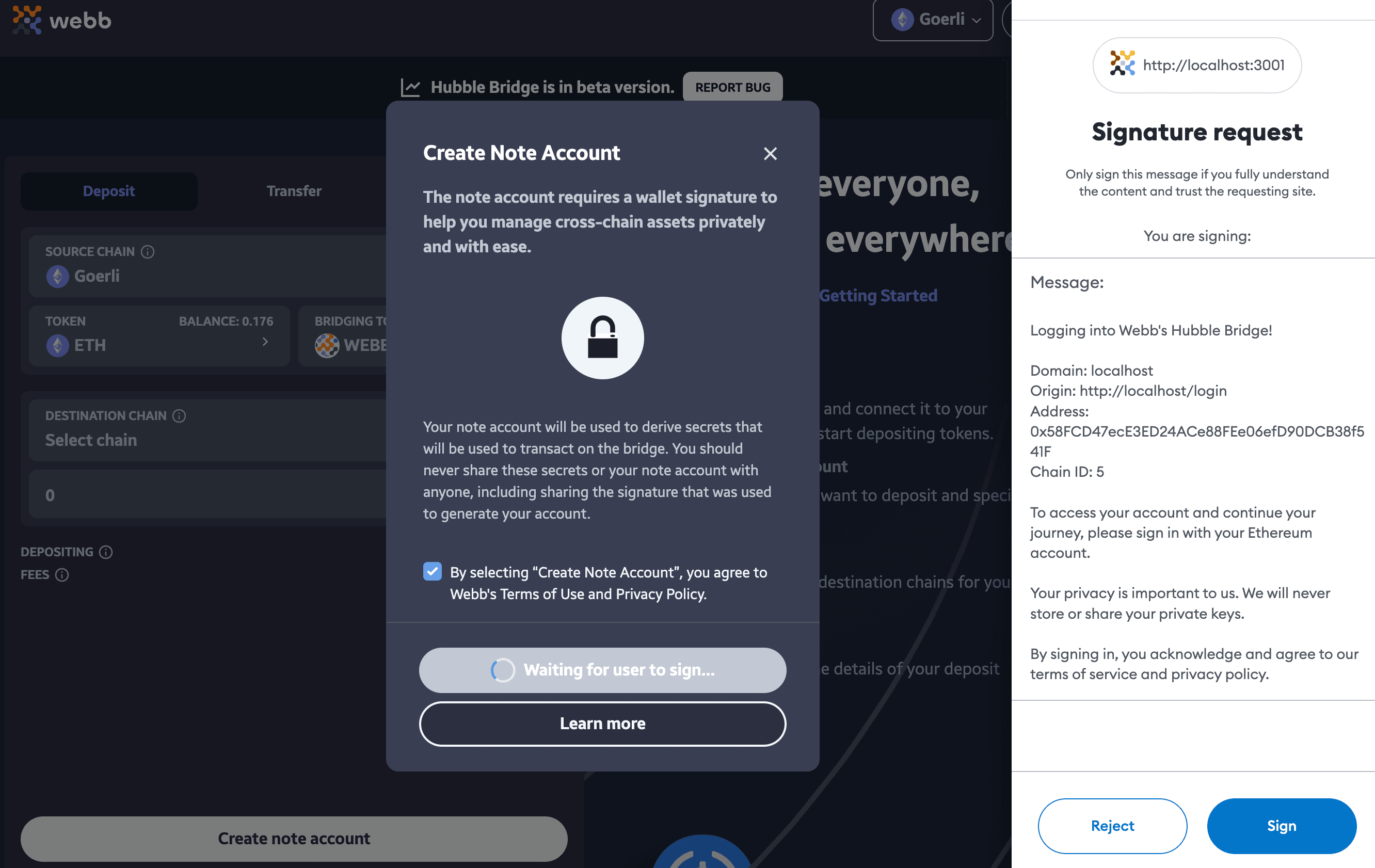 create account prompt dark